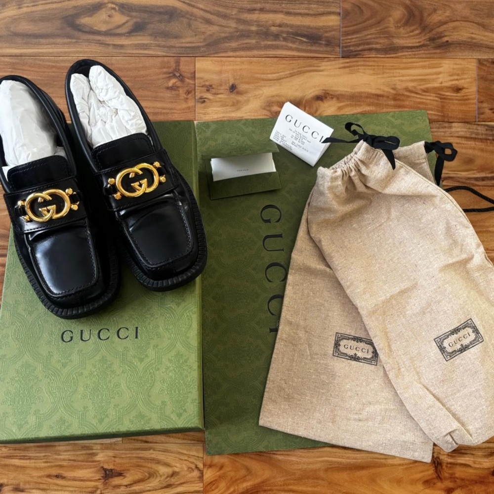 Gucci moccasin leather spice lux Napa loafers - Picture 2 of 10